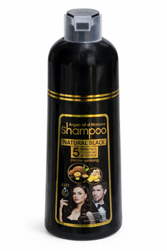 Шампунь-краска для волос черная Thao&WY Argan Oil 500 мл, закрашивание седины за 5 минут, с аргановым маслом 7367 фото