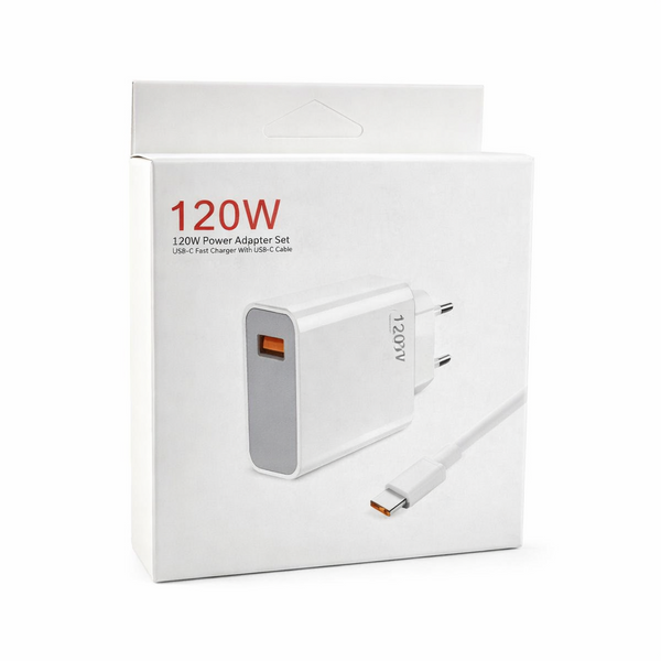Зарядний пристрій USB 120W + кабель Type-C | Швидка зарядка для телефону Xiaomi Samsung iPhone 7476 фото