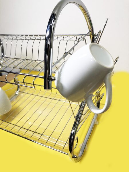 Сушилка сушка, подставка для посуды двухъярусная хромированная Clean House New Arrival 6481 фото