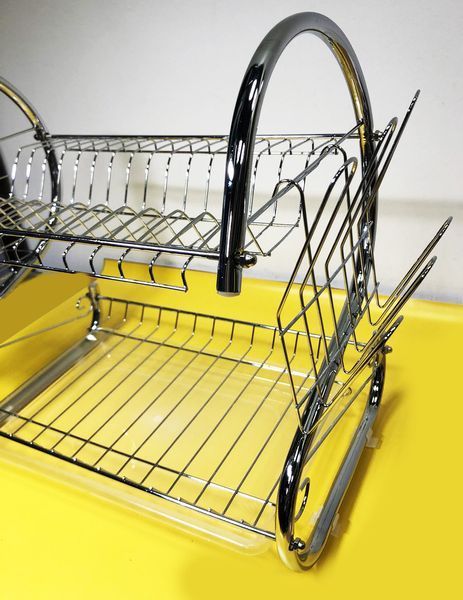 Сушилка сушка, подставка для посуды двухъярусная хромированная Clean House New Arrival 6481 фото