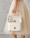 Органайзер для косметики пластиковий 25х33х16 см молочний настільний бокс з кришкою та  ящиками 757W-43 7684 фото 3