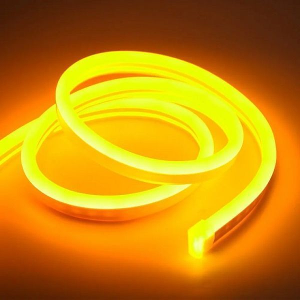 Світлодіодна Стрічка силіконова LED NEON12V-220V універсальна 5м Yellow 6407 фото