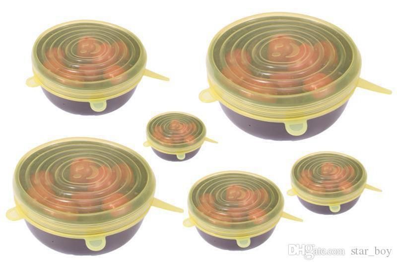 Набір силіконових кришок для посуду 6 шт, еластичні кришки Silicone Stretch Lids 5515 фото
