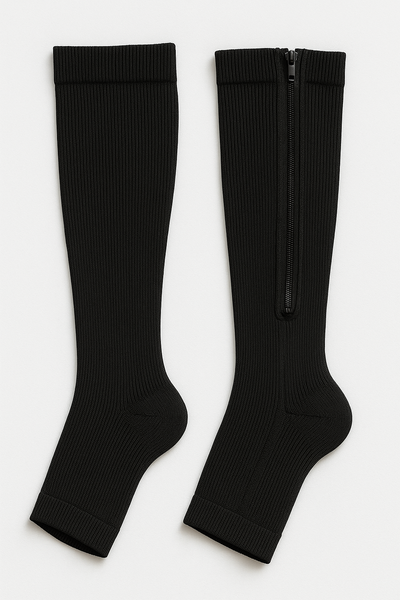 Лікувальні компресійні стягувальні гольфи Zip Sox від варикозу на змійці (Зип Сокс) S/M чорні 6417 l фото