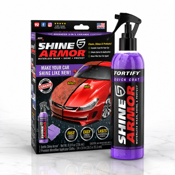 Поліроль проти подряпин Shine Armor 236 мл для кузова авто, спрей з мікрофіброю 7787 фото