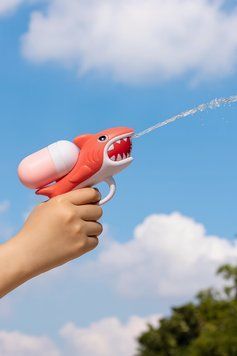 Водяной пистолет-акула детский 14 см | Игрушка для воды, пляжа и бассейна бирюзовый 7032 фото
