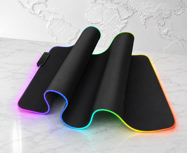 Ігровий килимок для миші та клавіатури з RGB-підсвіткою 70x30 см великий комп&rsquo;ютерний килимок 12 режимів 7841 фото