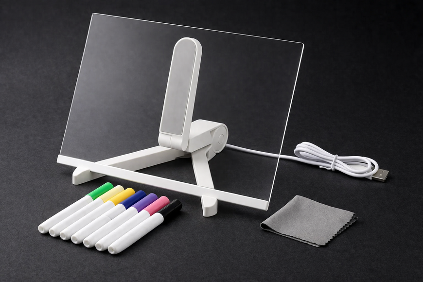 Світлодіодна LED дошка для нотаток та малювання з USB, 20&times;30 см 7087 фото