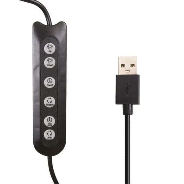 RGB кольцевая лампа 20 см со штативом &ndash; 16 цветов, USB, LED MJ-20 6595 фото