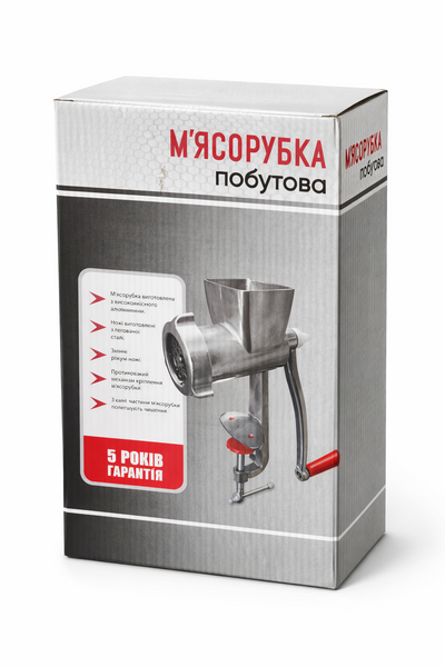 Мясорубка ручная механическая алюминиевая с зажимом для фарша, лапши и овощей 7388 фото