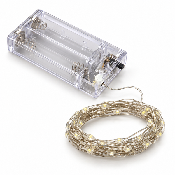 Гірлянда-нитка світлодіодна Yellow 3 м 30 LED на батарейках 2 AA, жовте світло 8121 фото