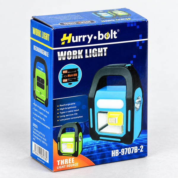 Переносной аккумуляторный фонарь 3W + COB + LED с солнечной панелью и USB 19,5х14х6 см 8014 фото