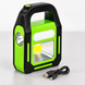 Переносной аккумуляторный фонарь 3W + COB + LED с солнечной панелью и USB 19,5х14х6 см 8014 фото 1