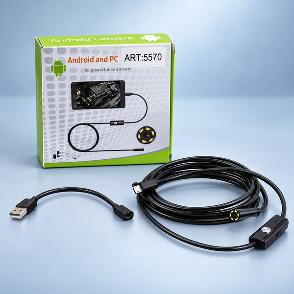 Камера ендоскоп 2 м Android Micro USB/USB для смартфона - бороскоп 5 мм IP67 7701 фото