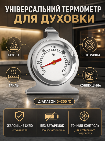 Термометр для духовки CH-J-4 из нержавеющей стали 7,5&times;6 см, механический 7348 фото