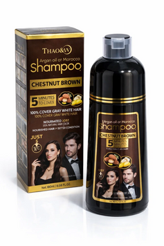 Шампунь-краска для волос коричневая Thao&WY Argan Oil, 500 мл 7299 фото