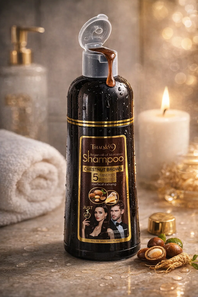 Шампунь-фарба для волосся коричнева Thao&WY Argan Oil, 500 мл 7299 фото