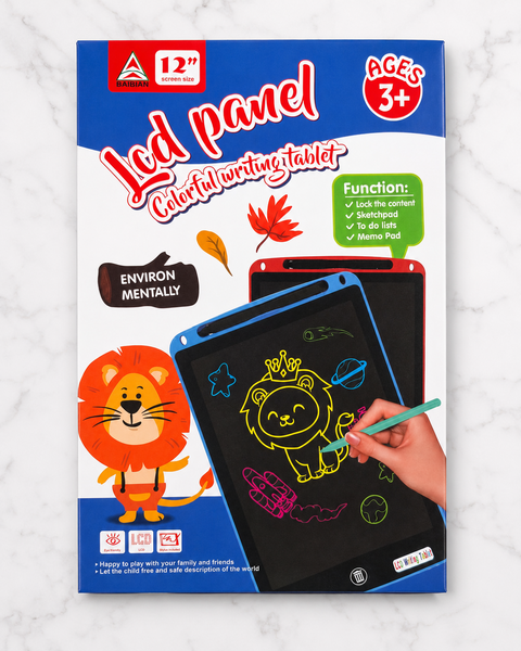 LCD планшет для малювання 12 дюймів Writing Tablet, дитяча дошка для нотаток зі стилусом, чорний 7655 фото