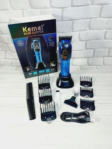 Машинка для стрижки волос Kemei KM-1763 &mdash; аккумуляторная, профессиональная, 6 насадок (0.5&ndash;12 мм) 7147 фото