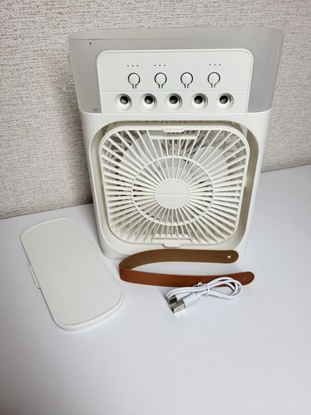 USB вентилятор-увлажнювач з регулюванням швидкості та кута нахилу Air Cooler Fan 6724 фото