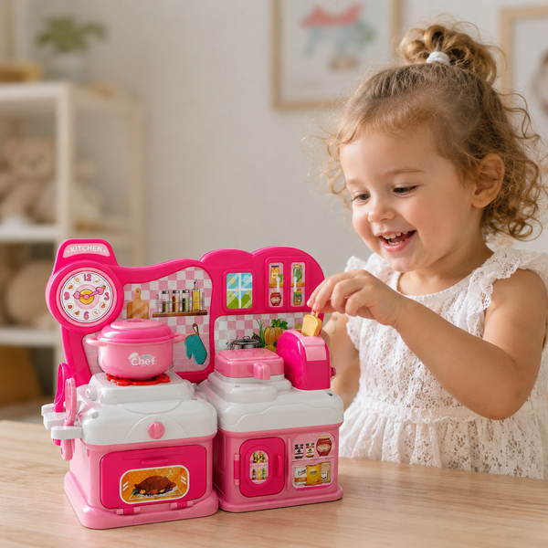 Дитяча кухня Kitchen 868-29 з водою світлом звуком тостером вафельницею посудом 7707 фото