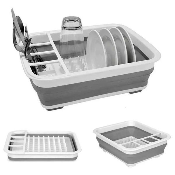 Розкладна сушарка-піддон для посуду KitchenCraft силіконова 1639 фото
