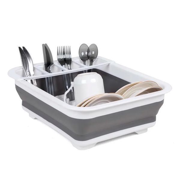 Розкладна сушарка-піддон для посуду KitchenCraft силіконова 1639 фото