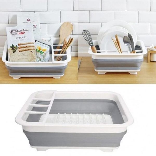 Розкладна сушарка-піддон для посуду KitchenCraft силіконова 1639 фото
