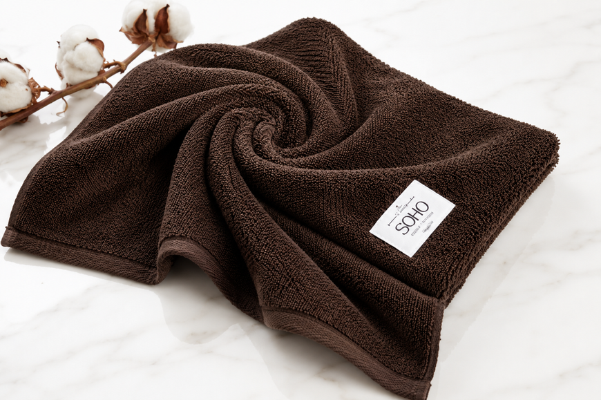 Полотенце махровое SOHO Basic Chocolate 30х50 см, хлопок 100%, для рук и лица, шоколадное 7762 фото