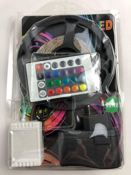 Світлодіодна стрічка LED 5 м SMD 3528 RGB з пультом і блоком живлення 4683 фото