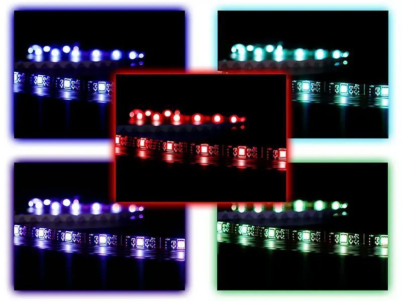 Світлодіодна стрічка LED 5 м SMD 3528 RGB з пультом і блоком живлення 4683 фото