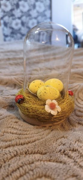 Великодній LED нічник &laquo;Великоднє гніздечко&raquo; у скляній колбі 14 см &mdash; декоративна лампа, великодній декор для дому 7457 фото
