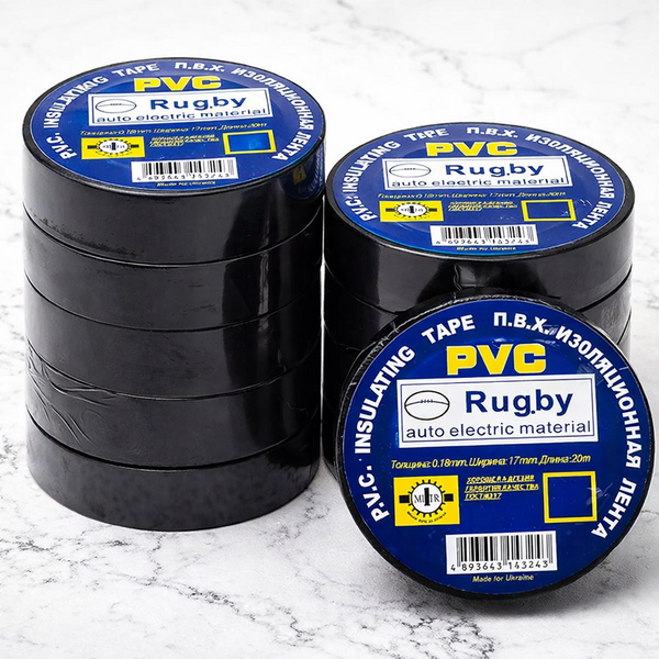 Ізолента ПВХ 20 м &times; 17мм &laquo;Rugby&raquo; &ndash; вологостійка, до &minus;50 &deg;C 7006 фото