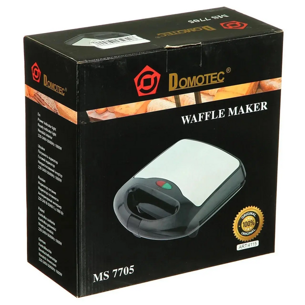 Вафельниця Domotec MS-7705 для приготування бельгійських вафель (з антипригарним покриттям) 1577 фото
