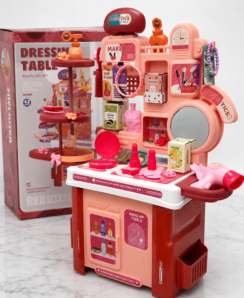 Детское трюмо TOYSPlastic Beauty Salon, туалетный столик с аксессуарами, игровой набор 42 предмета 7717 фото