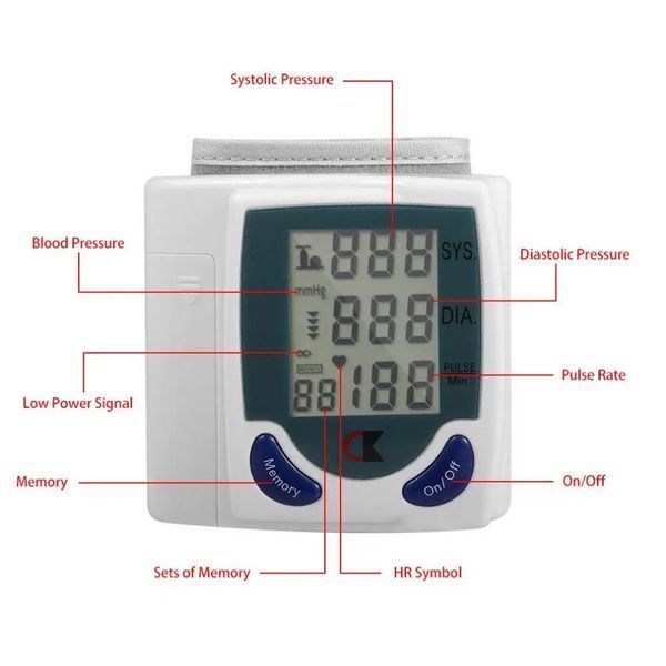 Цифровий автоматичний тонометр Blood Pressure Monitor для вимірювання артеріального тиску та пульсу 5757 фото