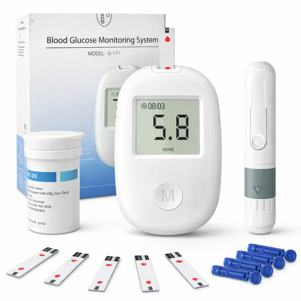 Глюкометр Glucose Meter GLM-76 з тест-смужками 50 шт &mdash; прилад для вимірювання цукру в крові вдома 7412 фото