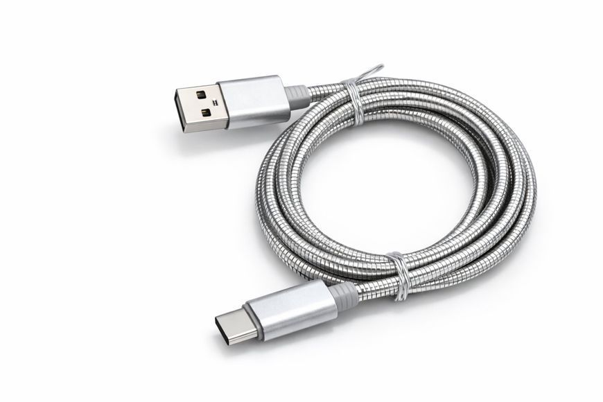 Кабель USB-A &ndash; Type-C (Micro USB &ndash; USB-C) Spring AR72, спіральний, для зарядки та передачі даних 7413 фото