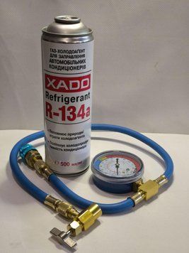 Набор для дозаправки автокондиционера Xado Газ-хладагент R-134A 500мл. (Без масла) + тест-коннектор 7018 фото