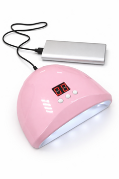 УФ LED лампа для маникюра 36W FD-258 Beauty Nail USB, с дисплеем и сенсором, работает от павербанка, розовая 7414 фото