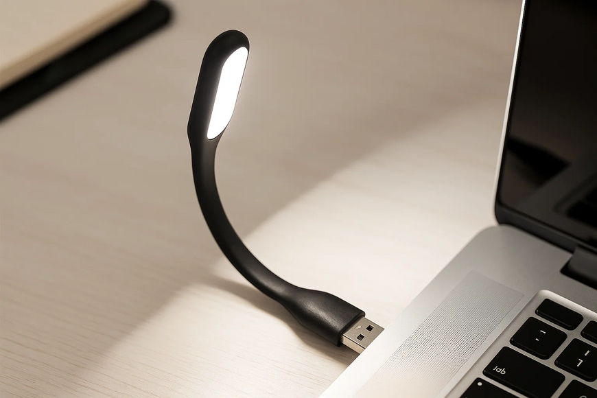 Гнучка світлодіодна лампа Led світильник настільний,фонарик, нічник від usb PowerPlant 6 LED USB 2144 фото
