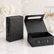 Подарункова коробка з ручкою BLACK 28,2&times;20,9&times;9,2 см, складана чорна коробка на магнітах під шкіру 7726 фото 1