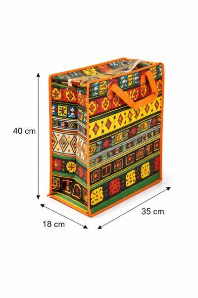 Господарська сумка велика 40&times;35&times;18 см на блискавці, міцна поліпропіленова сумка для покупок і зберігання 7529 фото
