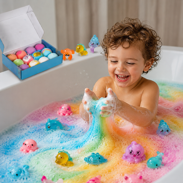 Набор детских бомбочек для ванны 12 шт BATH BOMB GIFT с игрушками-сюрпризами 7777 фото