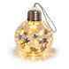 Ёлочный шар с LED-подсветкой 8 см, прозрачный со звёздами, тёплый белый свет 8055 фото 4