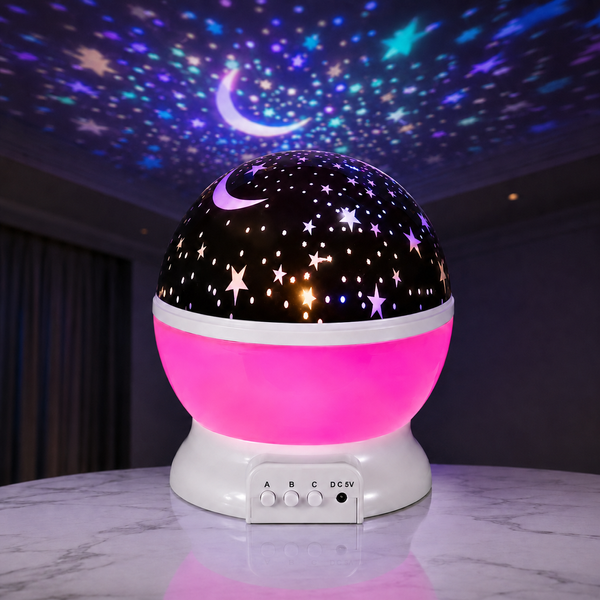 Нічник-проектор Star Master (рожевий) &ndash; зоряне небо, 3 режими, USB 2229 фото