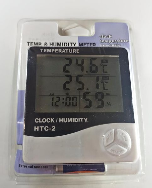 Термометр-гігрометр HTC-2 + виносний датчик температури, метеостанція 5475 фото
