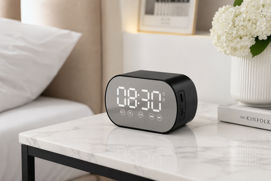 Bluetooth колонка S15 BT з годинником і будильником, FM радіо, microSD, 3 Вт 7779 фото